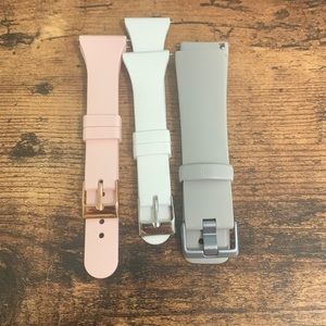 Fitbit versa bands - set of 3, gray, white and pink